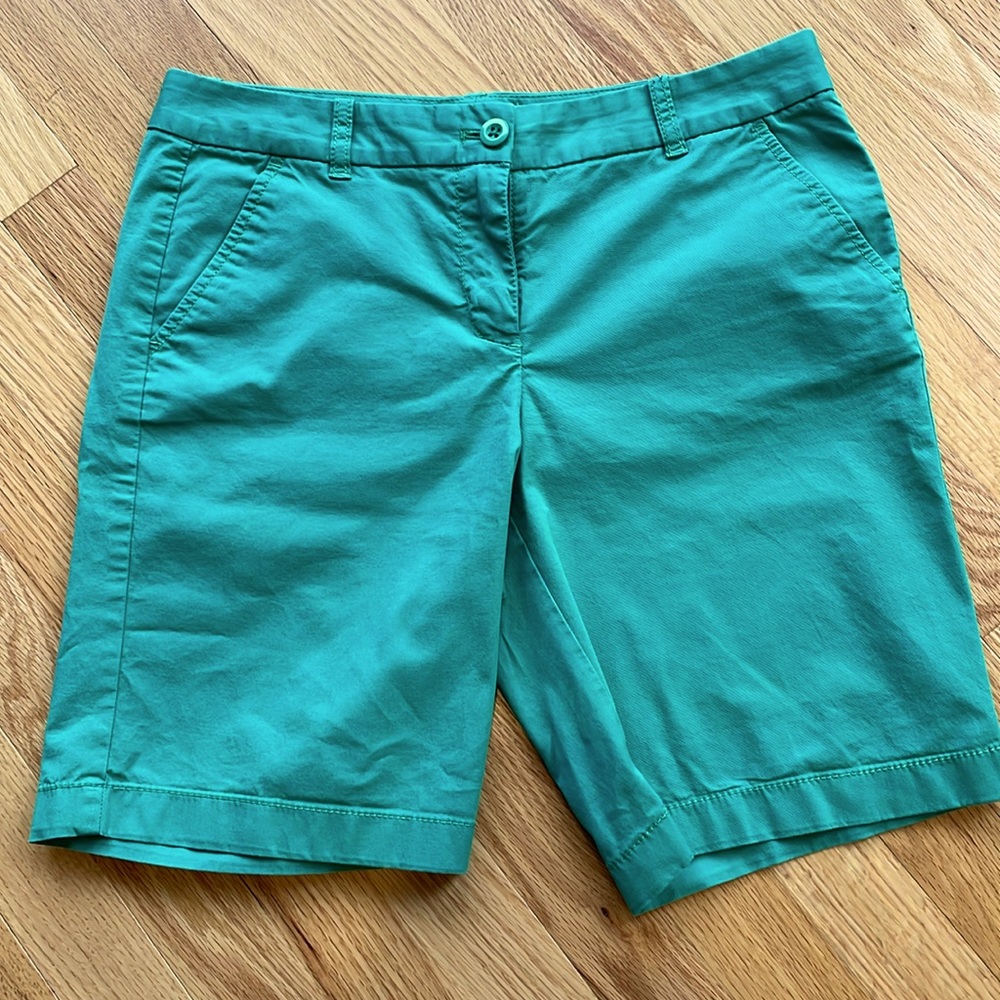 J Crew teal 9" bermuda shorts, size 4